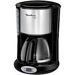 Moulinex cafetière électrique programmable de 0,6L pour 6 tasses avec écran LCD 1000W gris noir