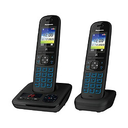 Téléphone sans fil duo dect noir avec répondeur - kxtgh722frb - PANASONIC