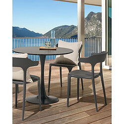 Beliani Lot de 4 chaises GUBBIO Matière synthétique Gris foncé