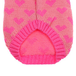 Avis chandail de chien mignon automne hiver avec un beau motif de coeur rose tricot