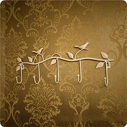 Wewoo 2 PCS motif d'oiseaux en fer forgé décoré crochets simples blanc