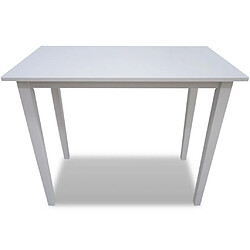 Helloshop26 Table haute mange debout bar bistrot en bois blanc 0902101