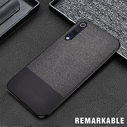 Wewoo Housse Coque de protection antichoc épissage PU + chiffon pour Xiaomi Mi 9 Noir