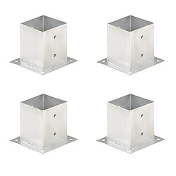 vidaXL Ancres de poteau 4 pcs Métal galvanisé 121 mm