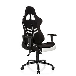 Avis Chaise de bureau gaming / fauteuil gamer LEAGUE PRO I tissu / simili-cuir noir / blanc hjh OFFICE