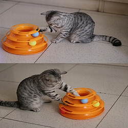 Wewoo Jouet pour Animaux Orange chats Balls Tracks Tour interactif de 3 couches de jouets pas cher