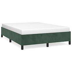 vidaXL Cadre de lit sans matelas vert foncé 140x190 cm velours