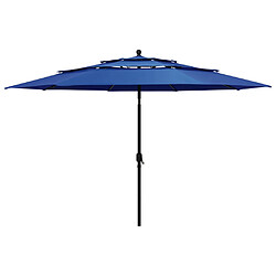 vidaXL Parasol de jardin à 3 niveaux avec mât en aluminium bleu azuré