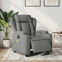 Maison Chic Fauteuil Relax pour salon, Fauteuil inclinable de massage électrique gris foncé tissu -GKD48124