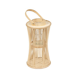 BigBuy Home Lanterne Naturel Bambou Verre 16 x 16 x 40 cm