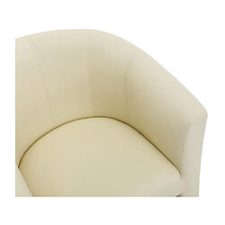 Vente-Unique Fauteuil cabriolet et pouf en simili beige JOVANA pas cher