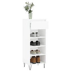 Acheter Maison Chic Armoire à Chaussures,Meuble de Rangement à Chaussures Blanc brillant 40x36x105cm Bois ingénierie -MN92857