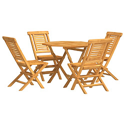 vidaXL Ensemble à manger de jardin 5 pcs Bois de teck massif