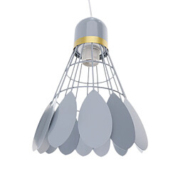 Acheter Lustre Moderne Creative Badminton Suspendu Fer Lampe Ombre Décor Gris