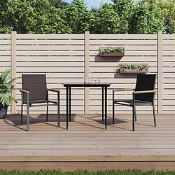 vidaXL Chaises de jardin lot de 2 noir 55x61,5x90cm textilène et acier