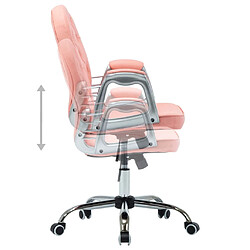 Acheter Helloshop26 Chaise fauteuil siège de bureau informatique étude pivotante Rose similicuir rose 02_0024056