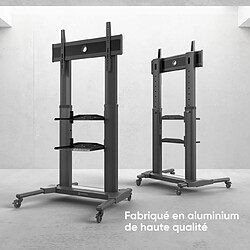 Avis ONKRON Aluminium Support TV Roulettes pour 40 - 80 Pouces TV & Ecran, Pied TV sur Roulette Poids jusqu'à 55 kg, Meuble TV Roulette VESA 200x200 - VESA 700x400/Chariot TV Mobile Hauteur Réglable TS2771-B Noir