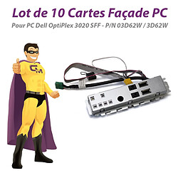 Lot x10 Cartes Façade PC Dell 03D62W 3D62W OptiPlex 3020 SFF 2x USB Audio IN/OUT - Occasion