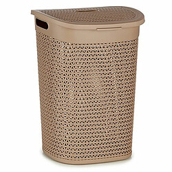 Kipit Panier à linge Beige Plastique 60 L 43,5 x 57,5 x 34 cm (6 Unités)