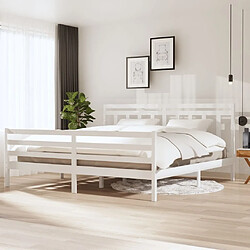 vidaXL Cadre de lit sans matelas blanc bois massif 200x200 cm