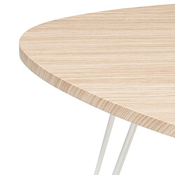 Avis Pegane Table basse en bois coloris chêne clair et métal blanc - longueur 69 x Profondeur 54 x Hauteur 60 cm