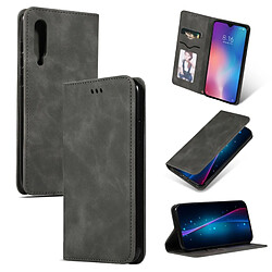 Wewoo Housse Coque Etui en cuir avec rabat horizontal magnétique Business Skin Feel pour Xiaomi 9 gris foncé