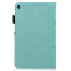 Etui en PU papillons cyan avec support pour votre Galaxy Tab A 10.1 (2019) SM-T515/SM-T510