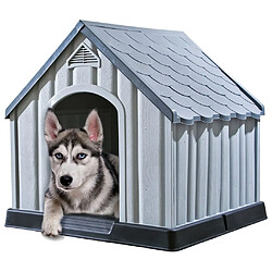 vidaXL Niche pour chiens Gris 92x87x91 cm Plastique