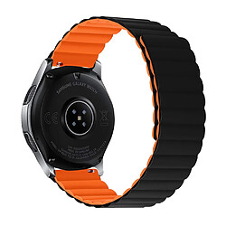 Bracelet en silicone magnétique, 22mm à fermeture rapide, taille L pour votre Samsung Galaxy Watch 3 45mm/Gear S3 Frontier/Classic - noir/orange