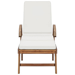 Avis Maison Chic Lot de 2 Chaises longues avec coussins | Transat Bain de soleil Bois de teck solide Crème -GKD62403