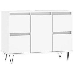 Maison Chic Armoire de salle de bain,Meuble de rangement,Meuble haut blanc 80x33x60 cm bois d'ingénierie -GKD895896