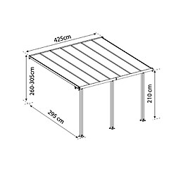 Pergola 12.5m² gris anthracite - 704217 - PALRAM