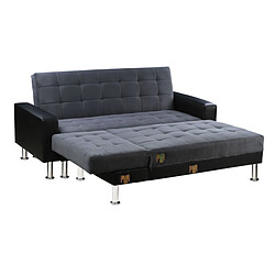 Habitat Et Jardin Canapé d'angle convertible et réversible Theo - 4 places - Noir / Gris