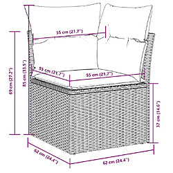 Acheter vidaXL Salon de jardin 6 pcs avec coussins gris clair résine tressée