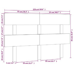 Acheter vidaXL Tête de lit Marron miel 154x3x81 cm Bois massif de pin