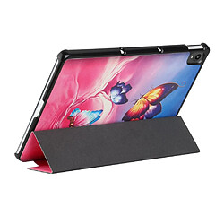 Etui en PU texture de soie avec support voie lactée et papillon pour votre Lenovo Tab P11/Pad