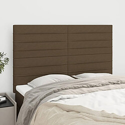 Maison Chic Lot de 4 Têtes de lit design pour chambre - Décoration de lit Marron foncé 72x5x78/88 cm Tissu -MN53013