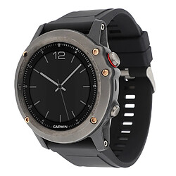 Bracelet en silicone 22mm souple avec boucle de couleur argent noir pour votre Garmin Fenix 5/5 Plus/Forerunner 935