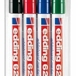 Edding e-620/ 4 S Set de 4 Marqueurs à Pointe ogive pour Tableau Blanc 1,5 à 3 mm Noir/Rouge /Bleu/Vert