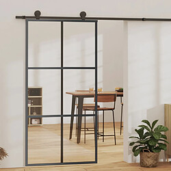 vidaXL Porte coulissante Verre ESG et aluminium 102x205 cm Noir