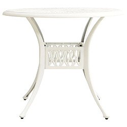 vidaXL Table de jardin Blanc 90x90x74 cm Aluminium coulé