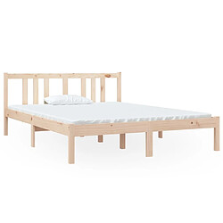 vidaXL Cadre de lit sans matelas bois massif 140x190 cm