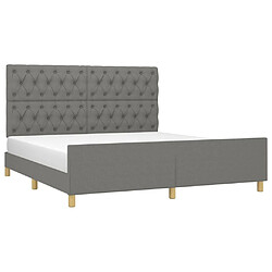 Avis Maison Chic Lit adulte - Cadre Structure de lit avec tête de lit Contemporain Gris foncé 160 x 200 cm Tissu -MN40136