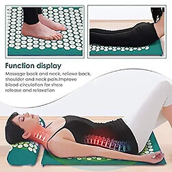 Avis Kit d'Acupression Tapis Coussin de Massage Oreiller d'Acupuncture pour Yoga Traitement des Douleurs Tensions Vert foncé 68×42×2.5cm