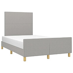 Avis Maison Chic Lit adulte - Cadre Structure de lit avec tête de lit Contemporain Gris clair 120x200 cm Tissu -MN61903