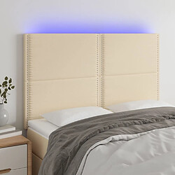 Maison Chic Tête de lit moderne à LED lumineuse pour chambre - Décoration de lit Crème 144x5x118/128 cm Tissu -MN46251