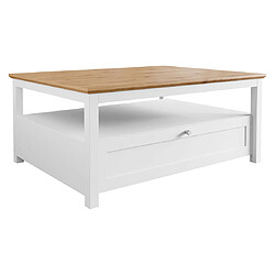 Avis Bestmobilier Francesco - table basse - bois et blanc - 104 cm