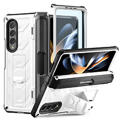 Coque en TPU anti-chocs avec béquille et porte-stylo pour votre Samsung Galaxy Z Fold4 5G SM-F936B - blanc