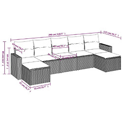 Avis Maison Chic Salon de jardin 7 pcs avec coussins | Ensemble de Table et chaises | Mobilier d'Extérieur noir résine tressée -GKD16476