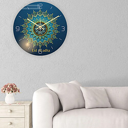 Acheter Décor Islamique Ramadan Eid Cadeau Rond Horloge Murale Islamique Muet Horloges à Quartz A